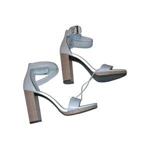 WORTHINGTON Size 9 White Women’s Slingback Chunky Wicker Heel